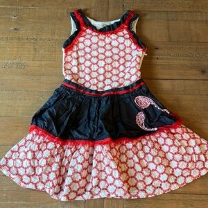 Save the Queen circus red eyelet apron dress